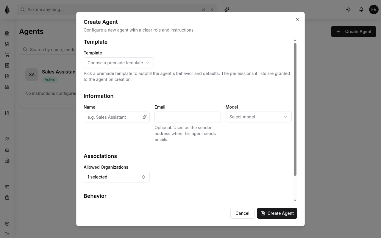 Create agent