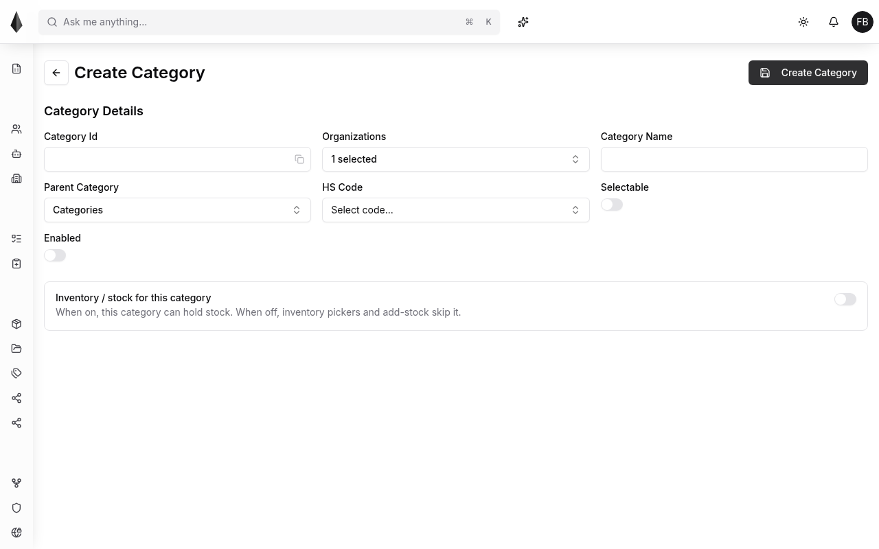 Create category