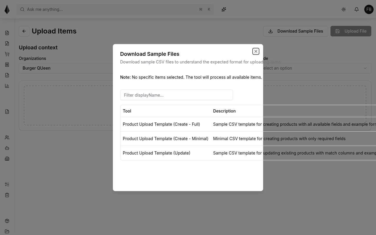 CSV category hierarchy example