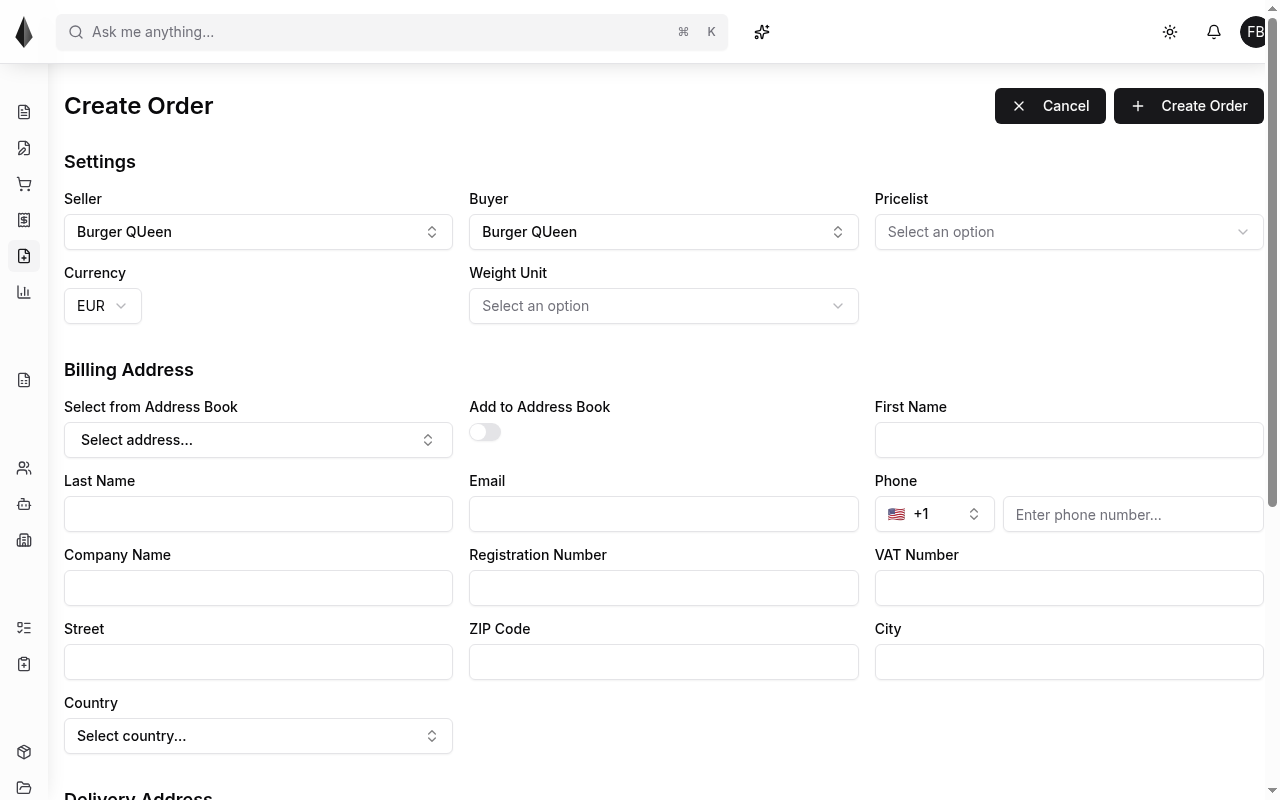 Create order