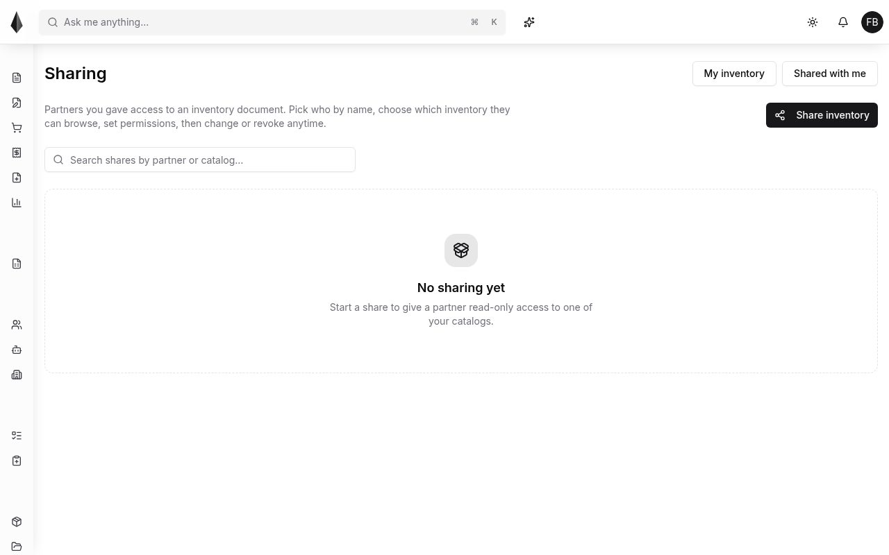 Sharing inventories overview